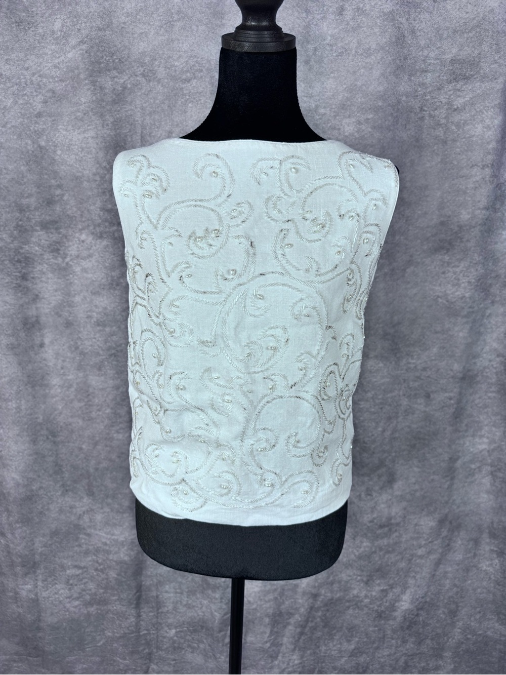 Beaded White Women's Top